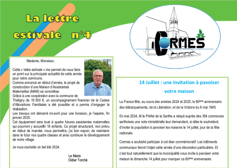 La lettre estivale 2024