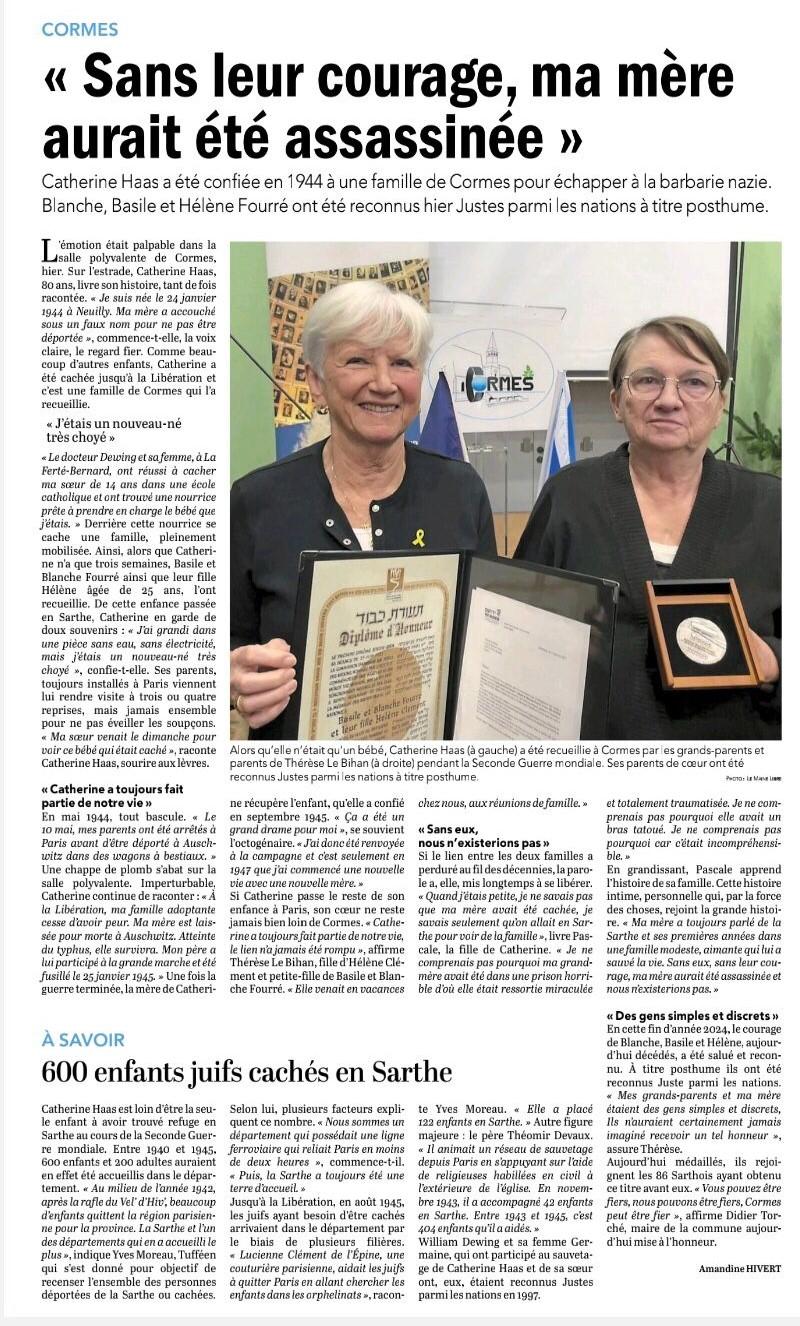 Article Le Maine Libre 25/11/2024