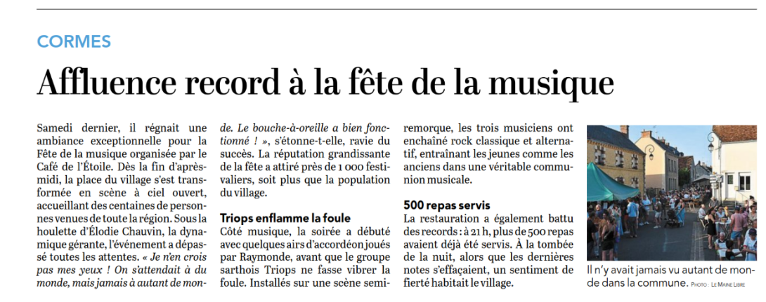 Fête de la musique à Cormes